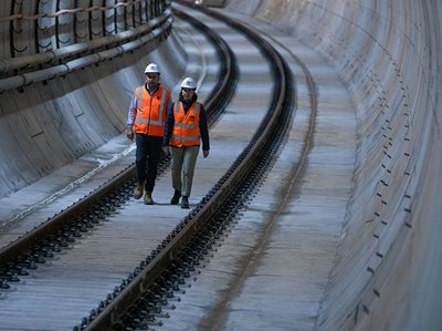 Sydney Harbour track laying on track